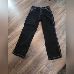 S.O.N.G. black boyfriend buttonfly jeans size 9 juniors streetwear skater grunge
